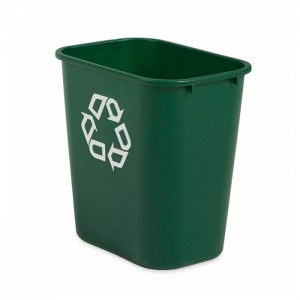 Poubelle de bureau pour recyclage verte 7gal