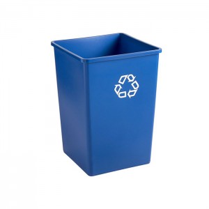 Poubelle Untouchable pour recyclage bleue 35gal