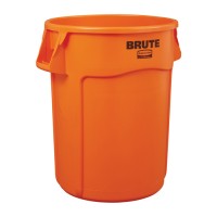 Poubelle ronde Brute orange 32gal