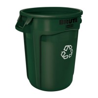 Poubelle ronde pour recyclage Brute verte 32gal